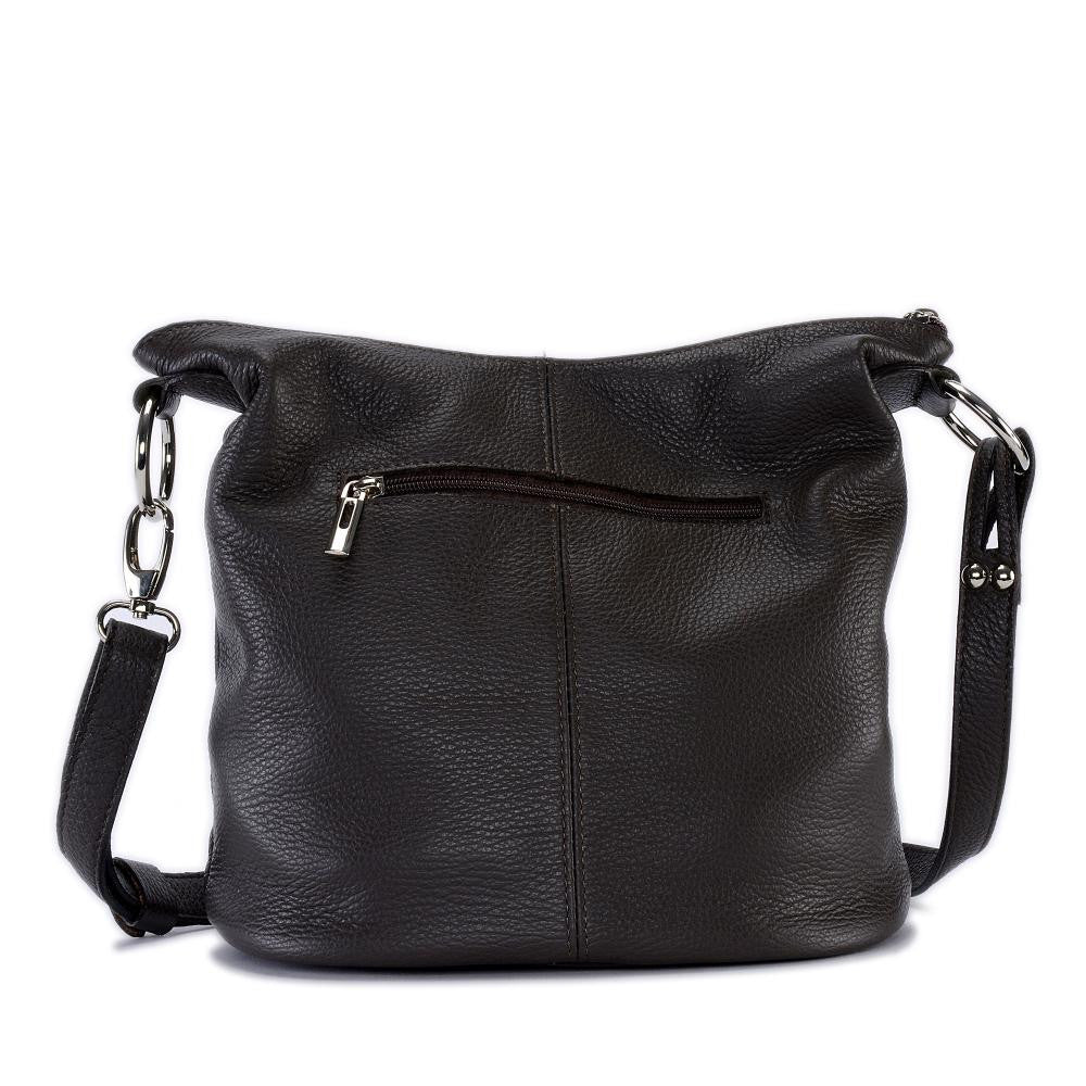 Sac seau à bandoulière en cuir grainé BEAUBOURG Chocolat