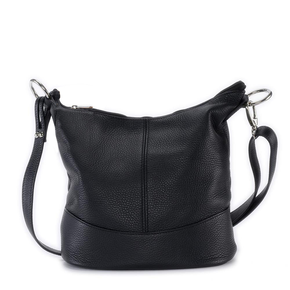 Sac seau à bandoulière en cuir grainé BEAUBOURG Noir