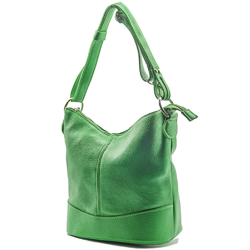 Sac seau à bandoulière en cuir grainé BEAUBOURG Vert anglais