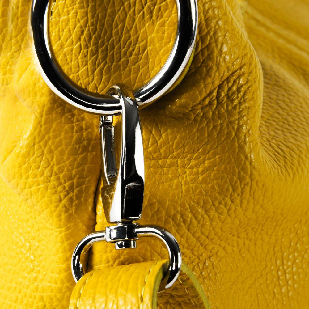 Sac seau à bandoulière en cuir grainé BEAUBOURG Jaune tournesol