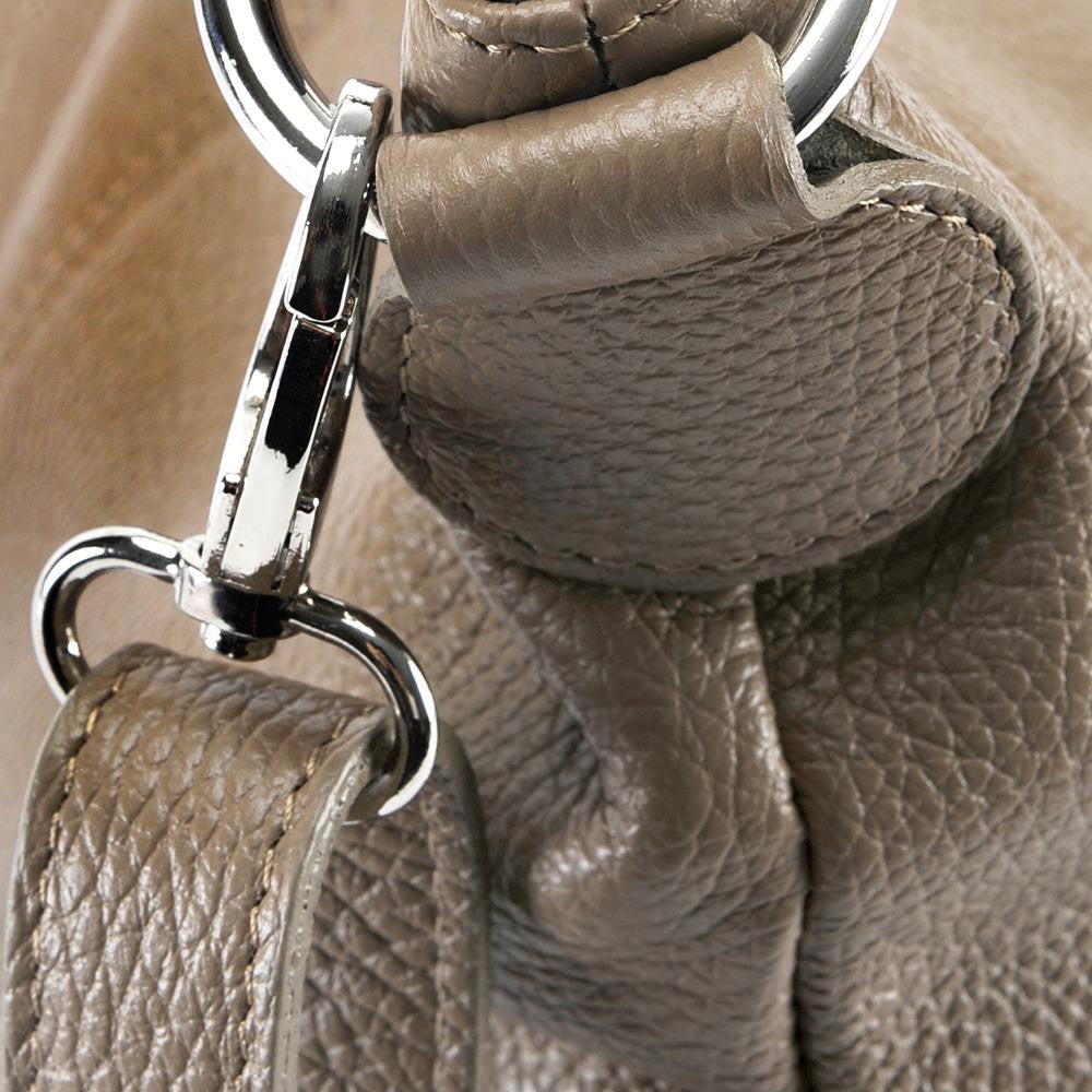 Sac seau à bandoulière en cuir grainé BEAUBOURG Taupe foncé