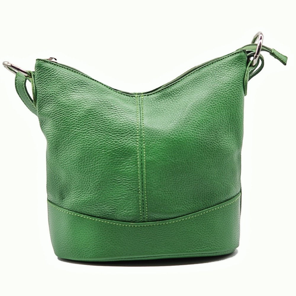 Sac seau à bandoulière en cuir grainé BEAUBOURG Vert anglais