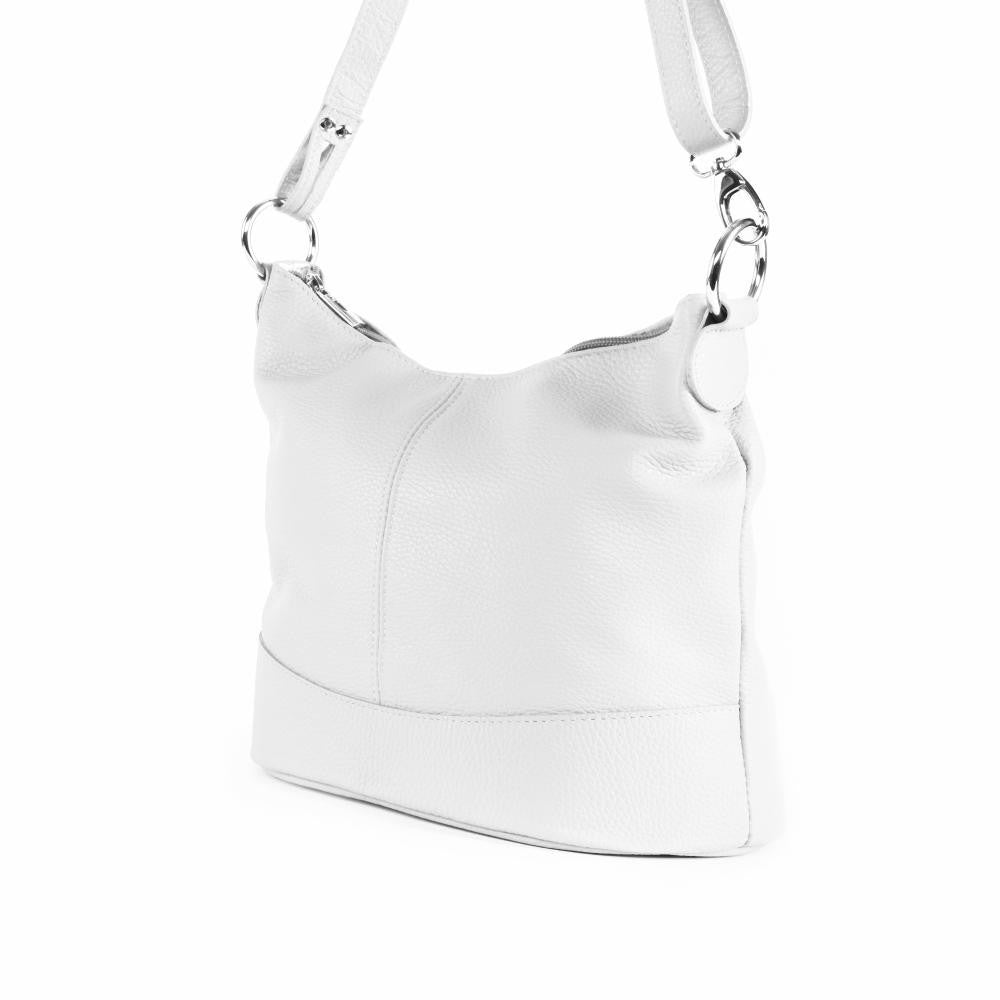 Sac seau à bandoulière en cuir grainé BEAUBOURG Blanc