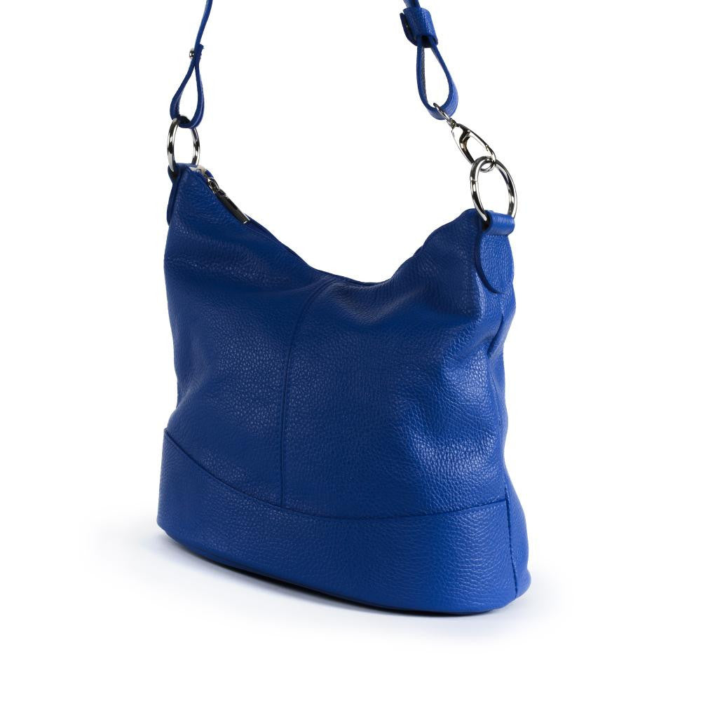 Sac seau à bandoulière en cuir grainé BEAUBOURG Bleu roi
