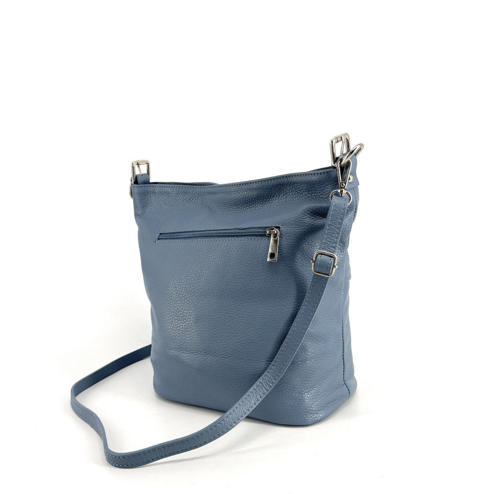 Sac seau en cuir grainé LIVERPOOL Bleu glacier