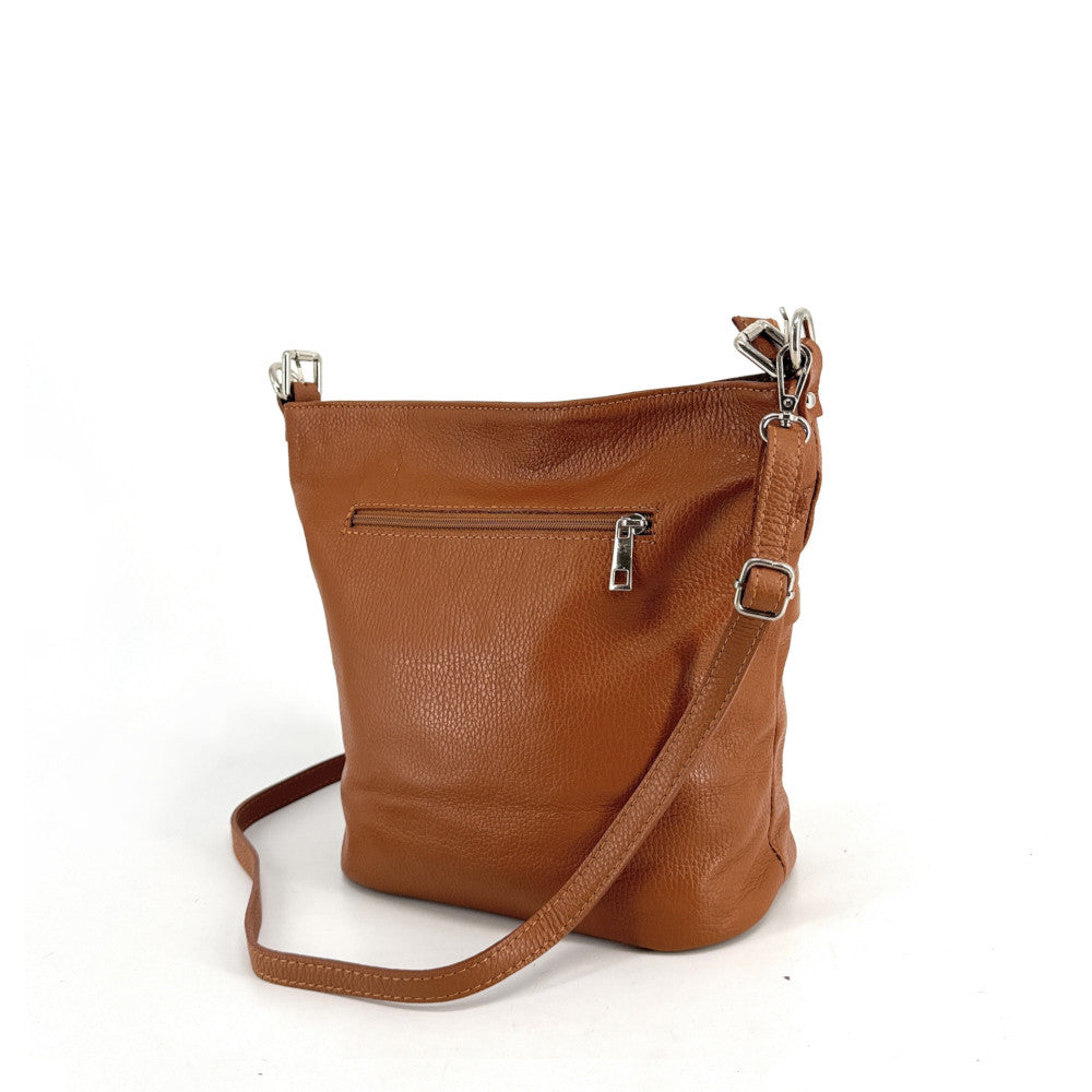 Sac seau en cuir grainé LIVERPOOL Camel foncé