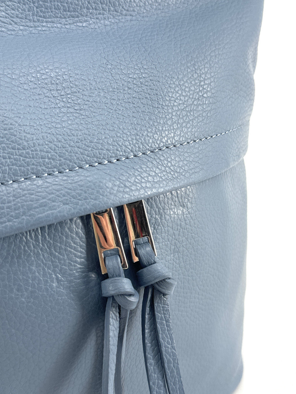 Sac seau en cuir grainé LIVERPOOL Bleu glacier