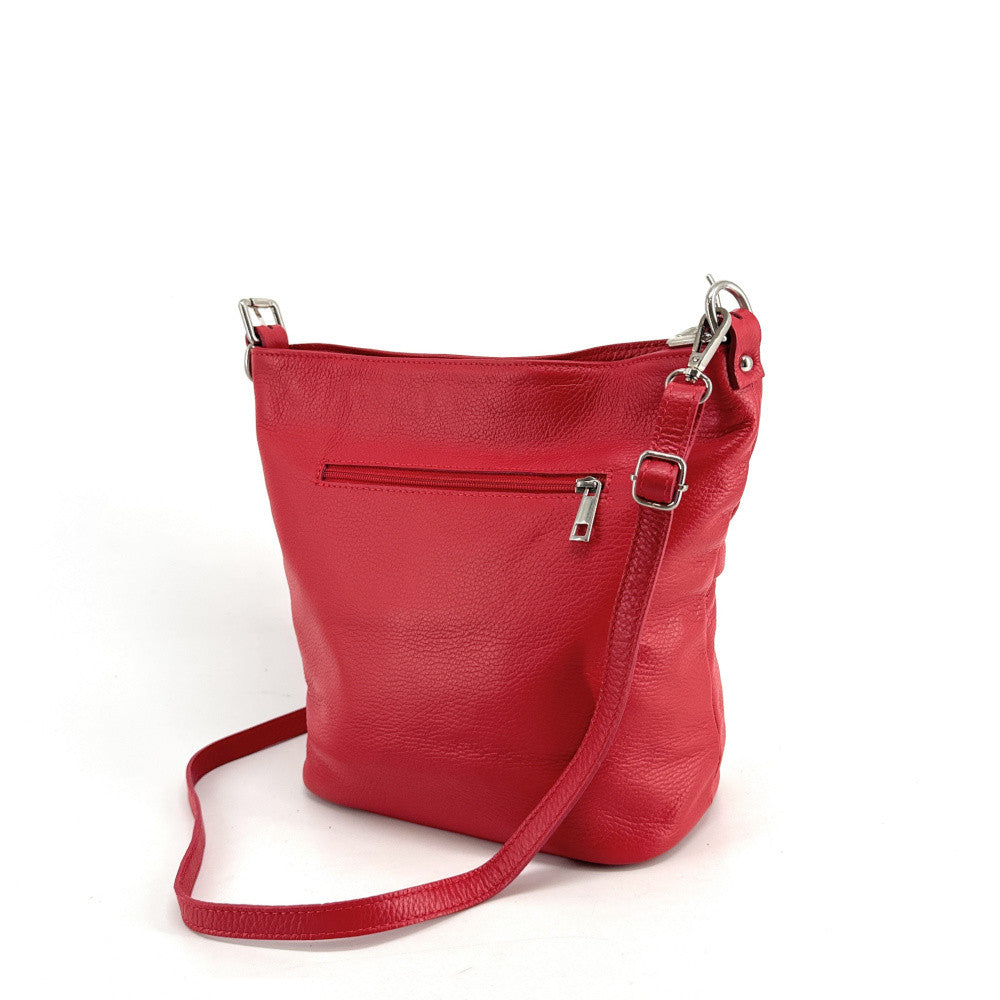 Sac seau en cuir grainé LIVERPOOL Rouge garance