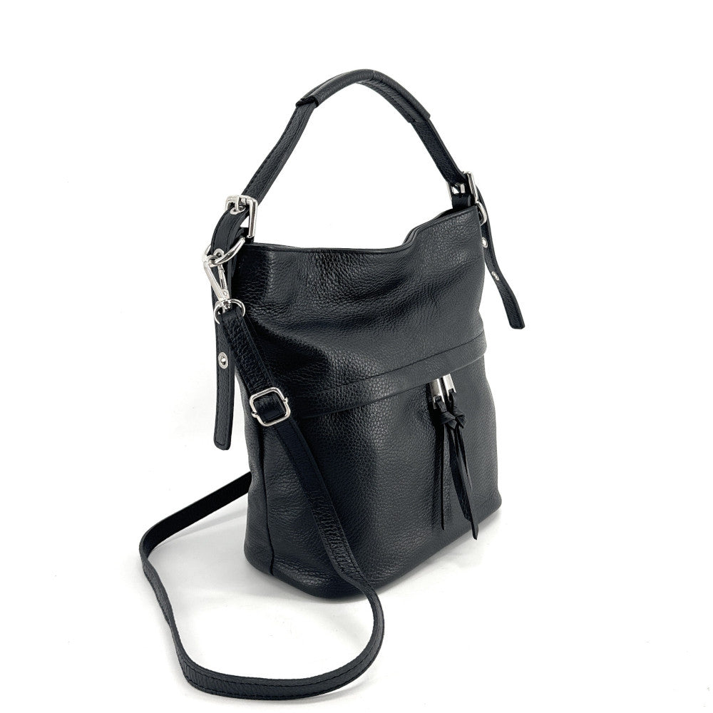 Sac seau en cuir grainé LIVERPOOL Noir