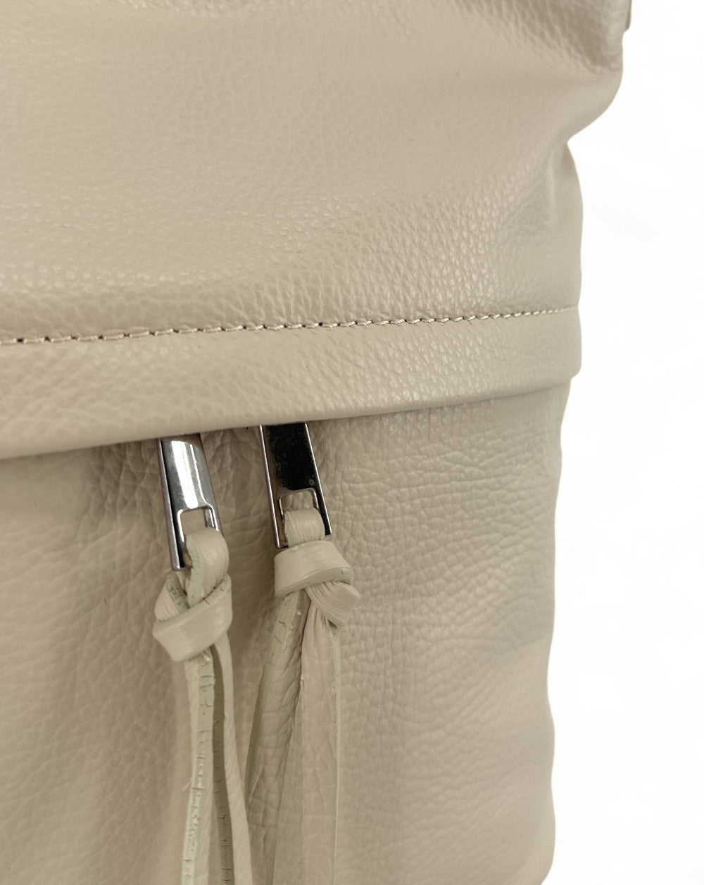 Sac seau en cuir grainé LIVERPOOL Beige crème