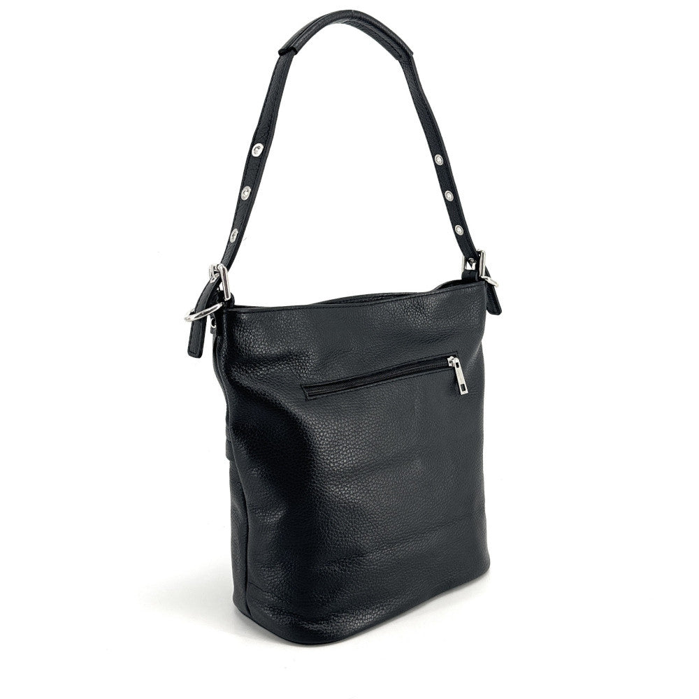 Sac seau en cuir grainé LIVERPOOL Noir