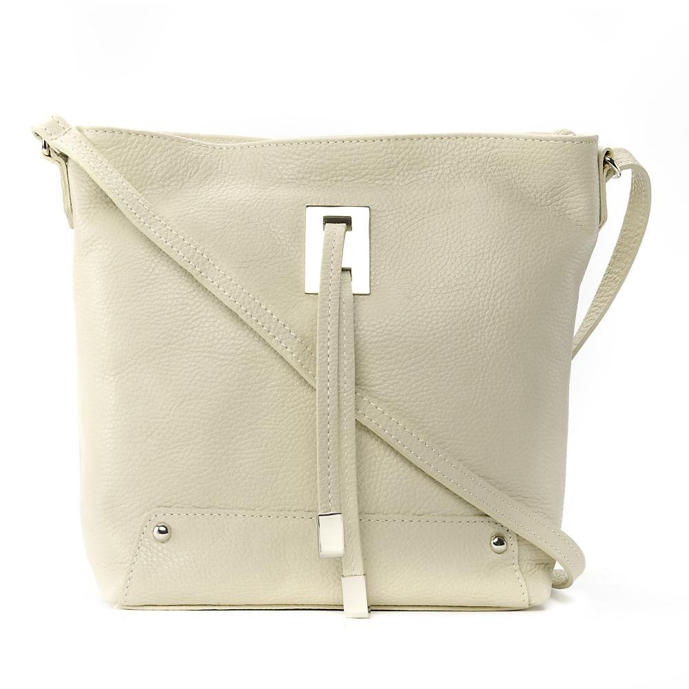 Sac seau en cuir grainé MEGEVE Beige crème