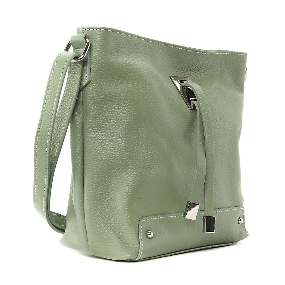 Sac seau en cuir grainé MEGEVE Vert pastel