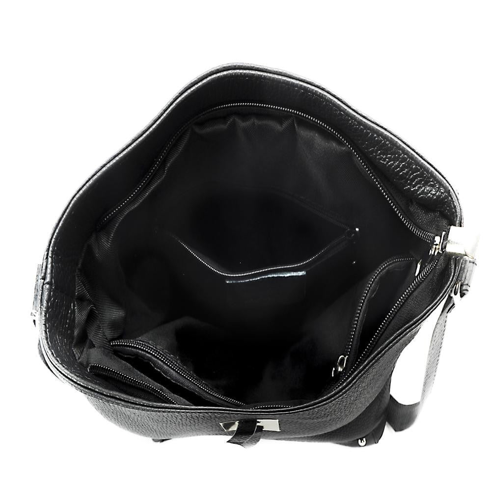 Sac seau en cuir grainé MEGEVE Noir