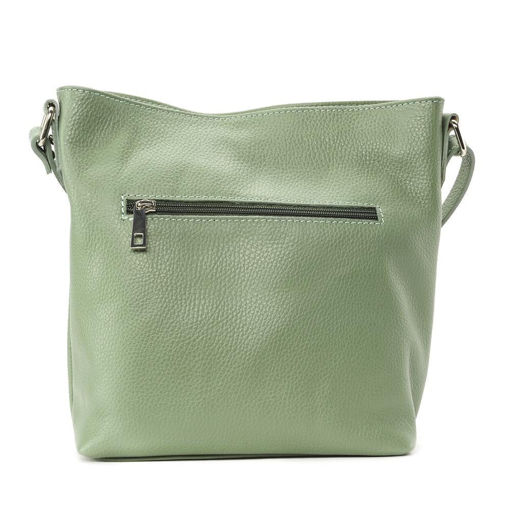 Sac seau en cuir grainé MEGEVE Vert pastel