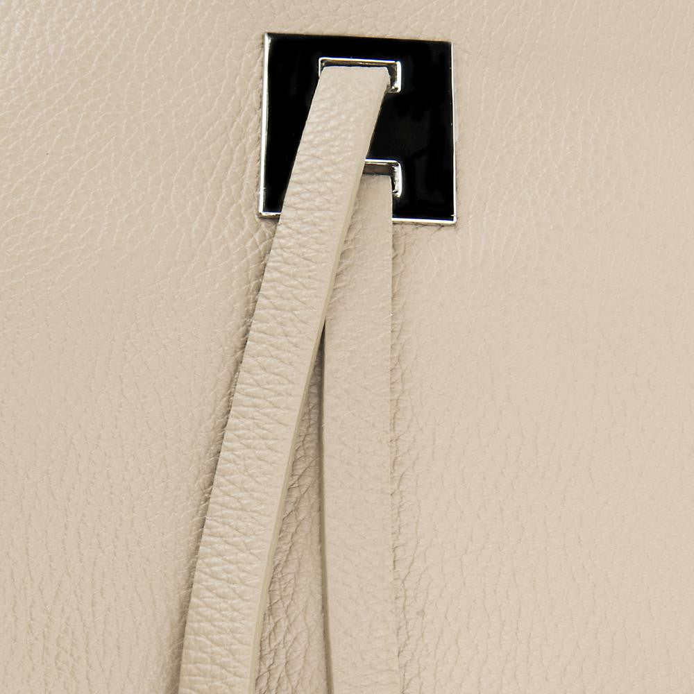 Sac seau en cuir grainé MEGEVE Taupe clair