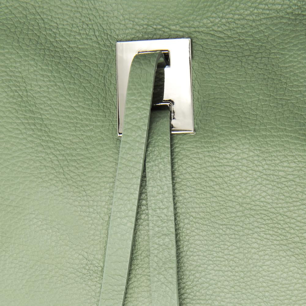 Sac seau en cuir grainé MEGEVE Vert pastel