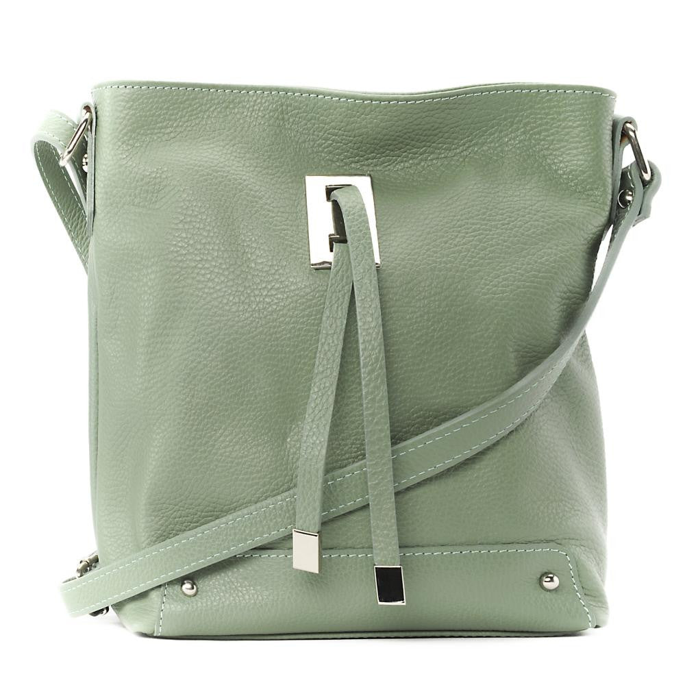 Sac seau en cuir grainé MEGEVE Vert pastel