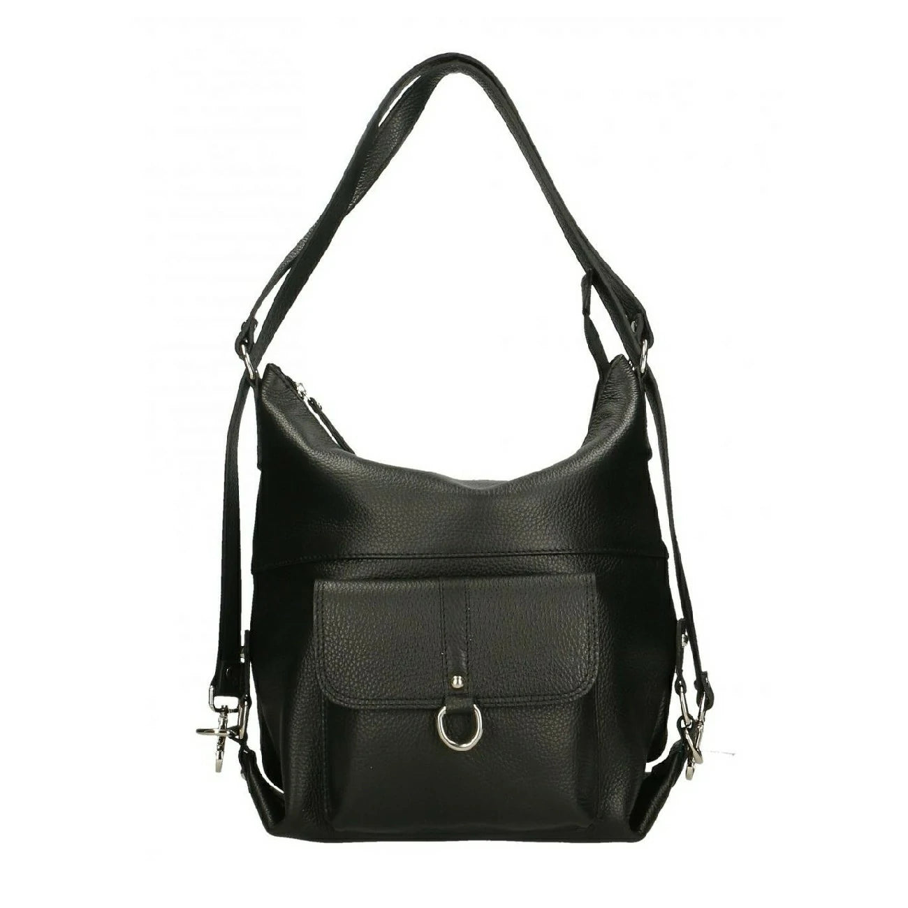 Multiposition bag in grained leather RIMINI Noir
