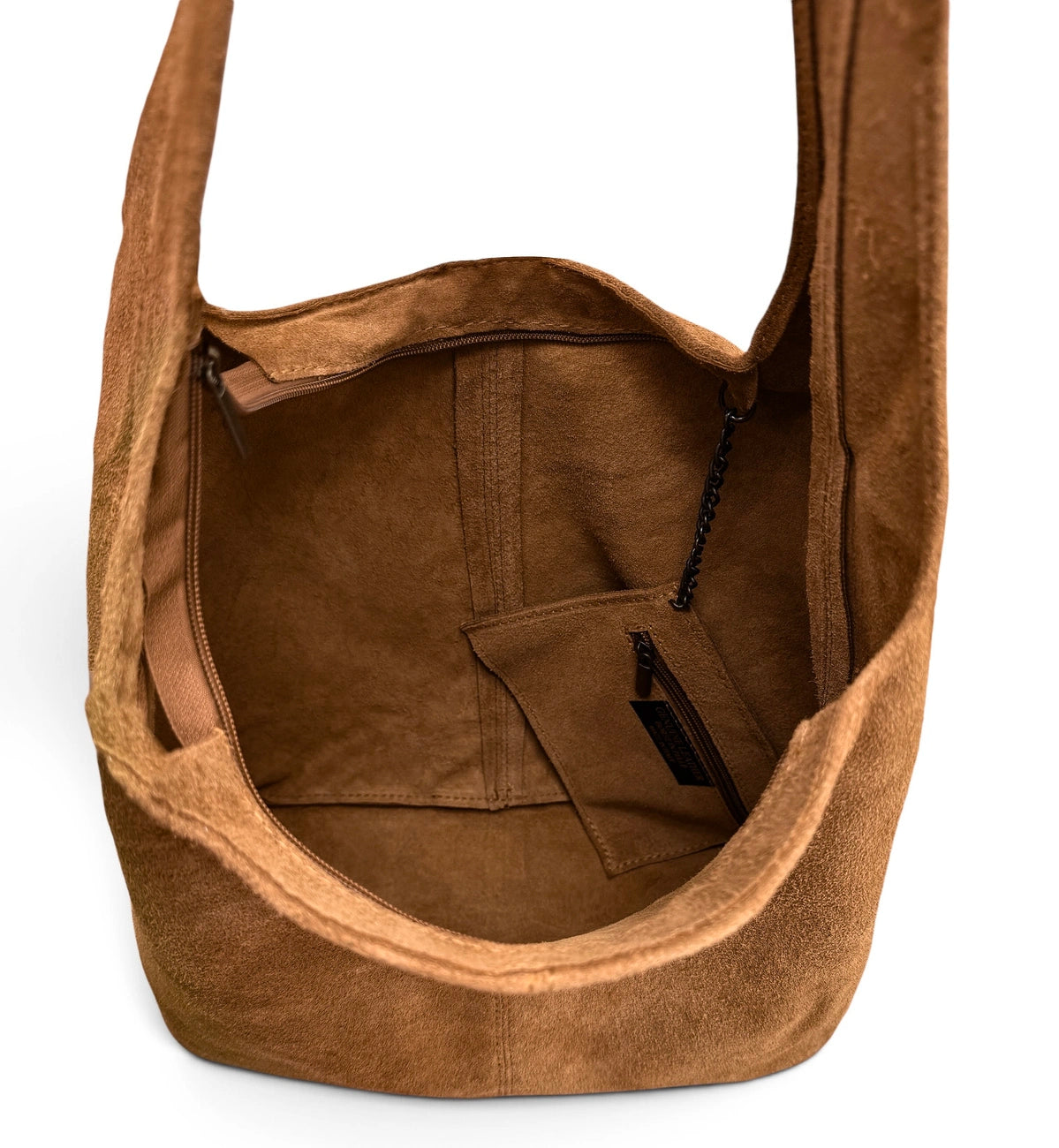 Borsa a mano HOBO in pelle scamosciata EVA Marrone cammello