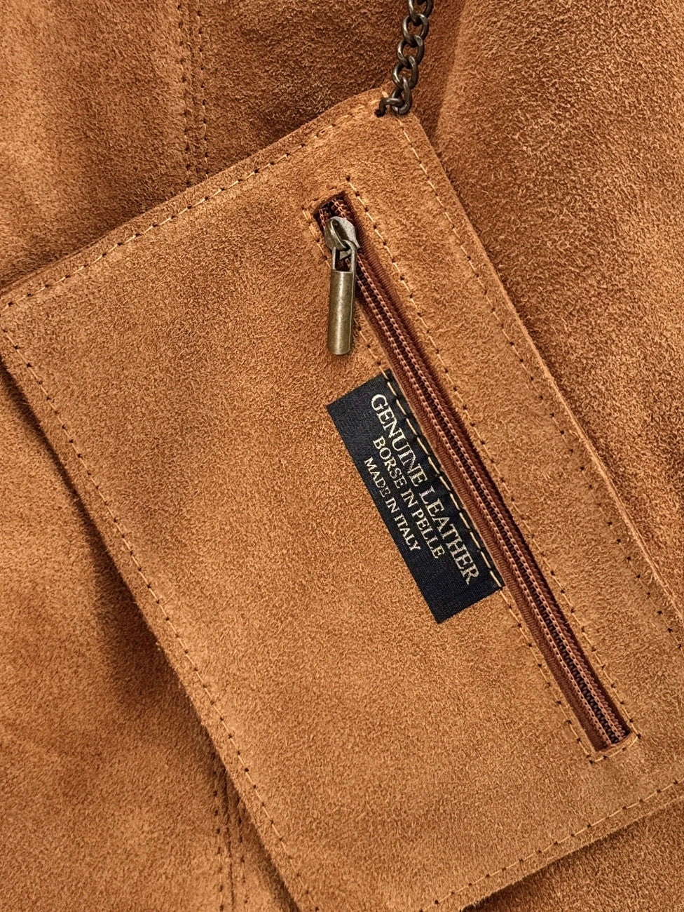 Borsa a mano HOBO in pelle scamosciata EVA Marrone cammello