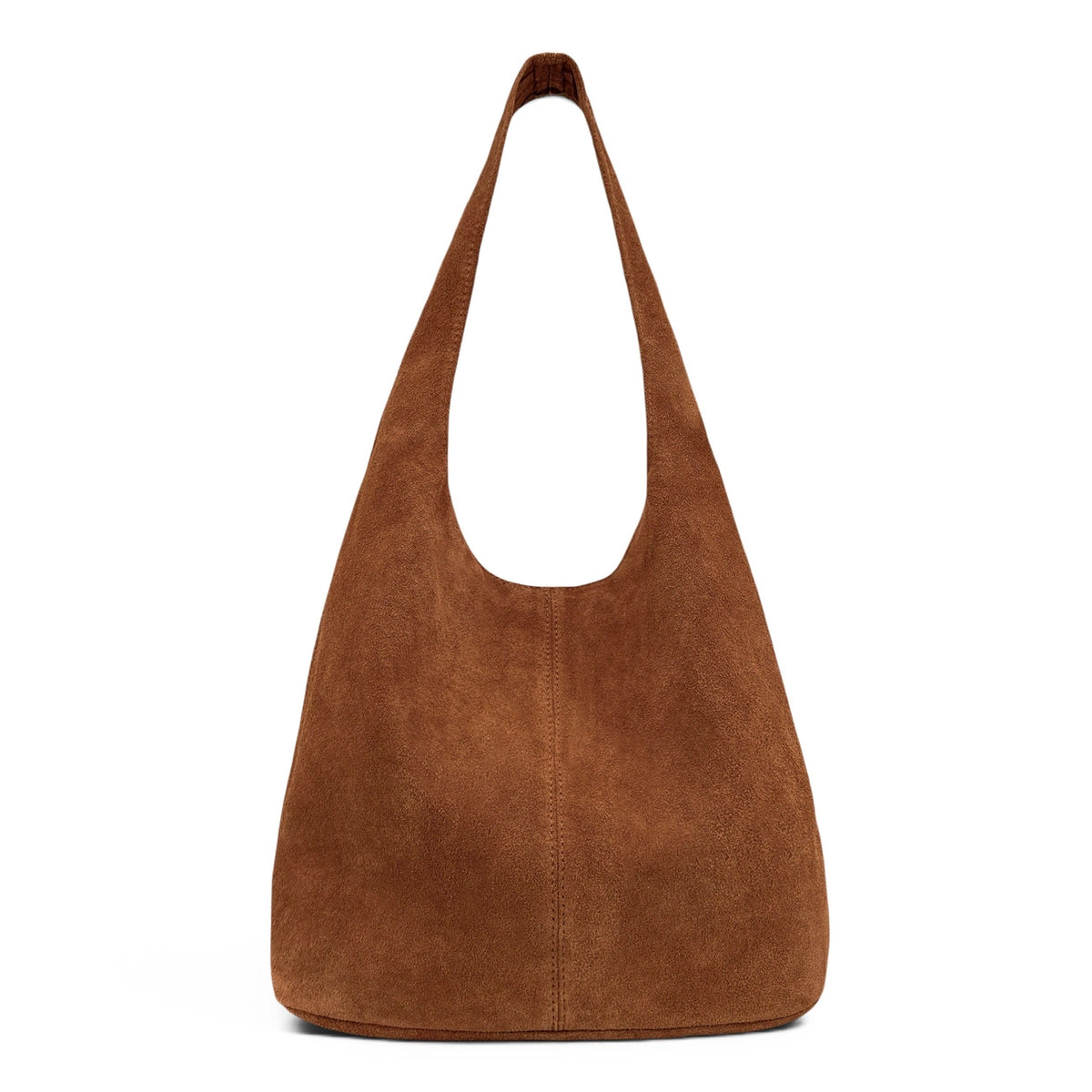 Sac à main de forme HOBO en daim EVA Marron cannelle