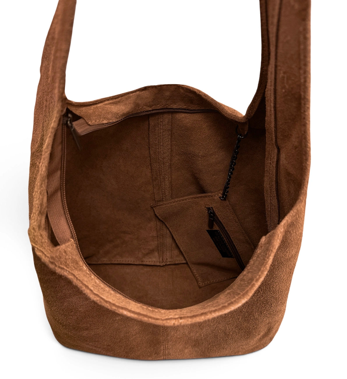 Hobo-Tasche aus Wildleder EVA Zimtbraun