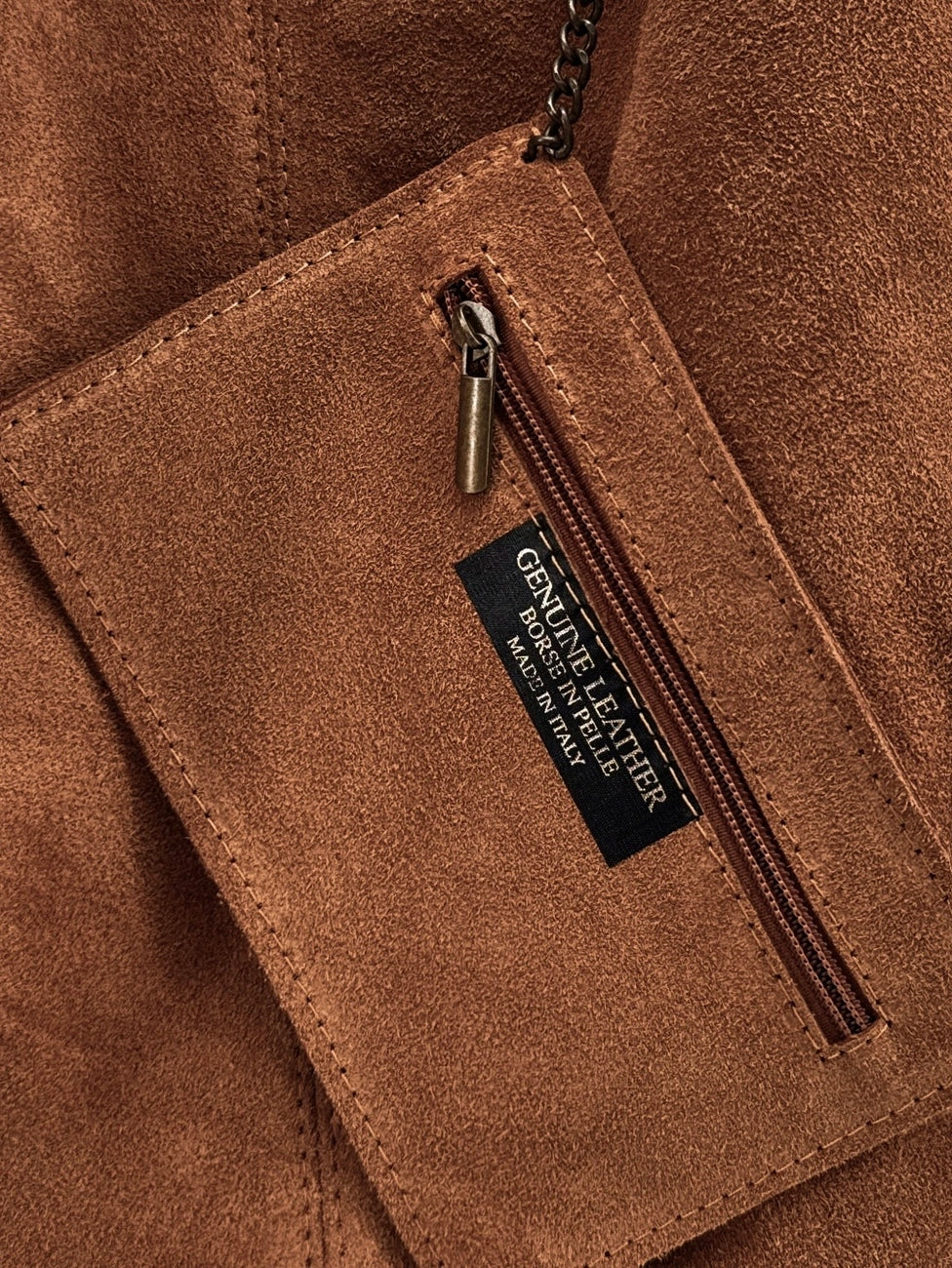 Hobo-Tasche aus Wildleder EVA Zimtbraun
