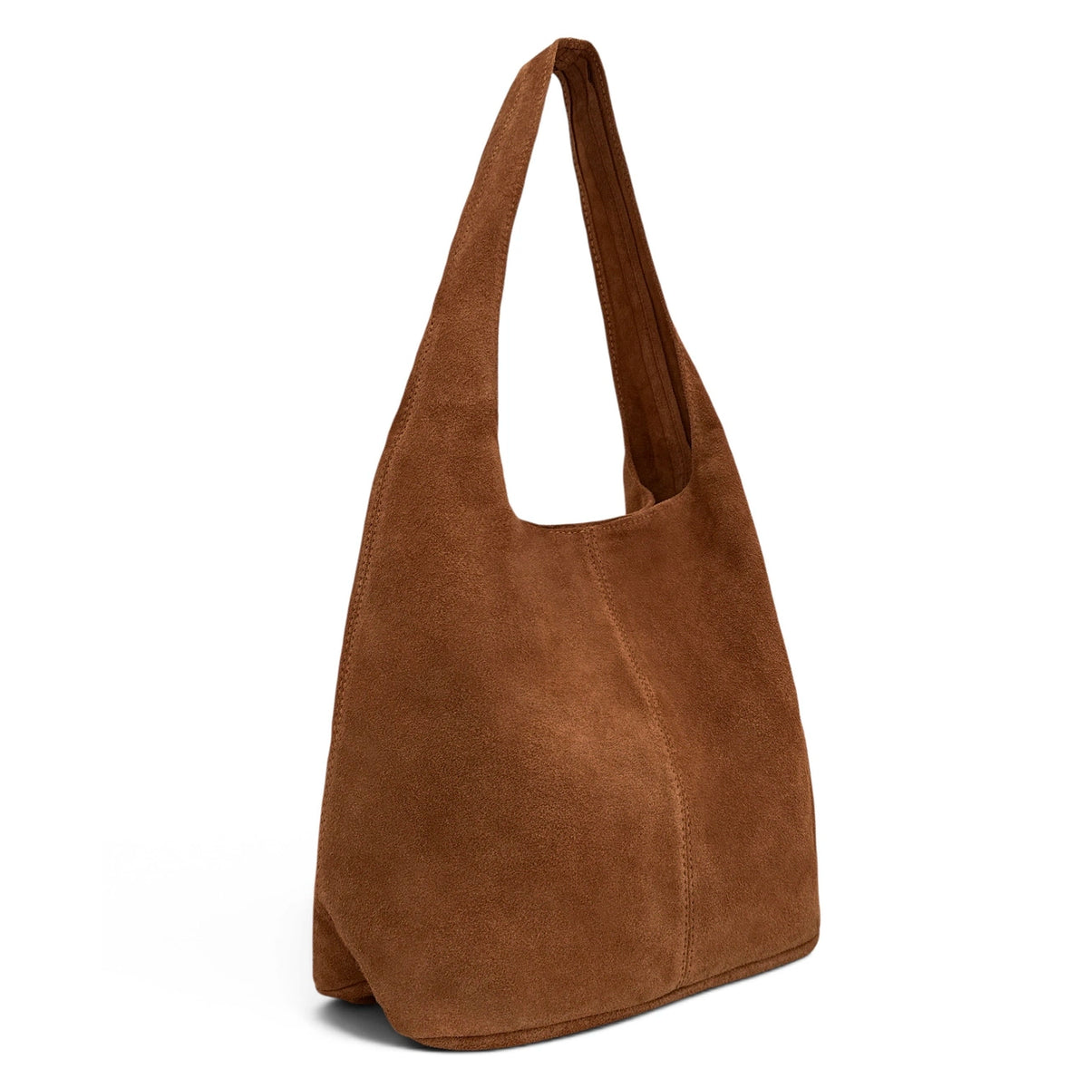 Sac à main de forme HOBO en daim EVA Marron cannelle