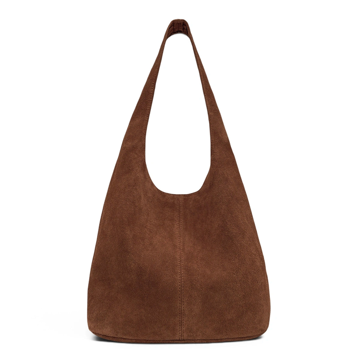 Sac à main de forme HOBO en daim EVA Marron châtaigne
