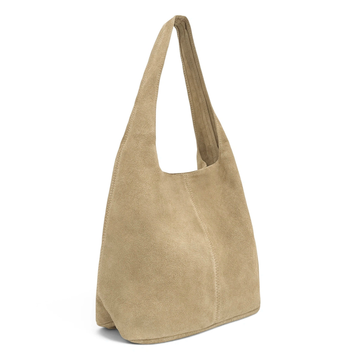 Handtasche in HOBO-Form aus Wildleder EVA Helltaupe