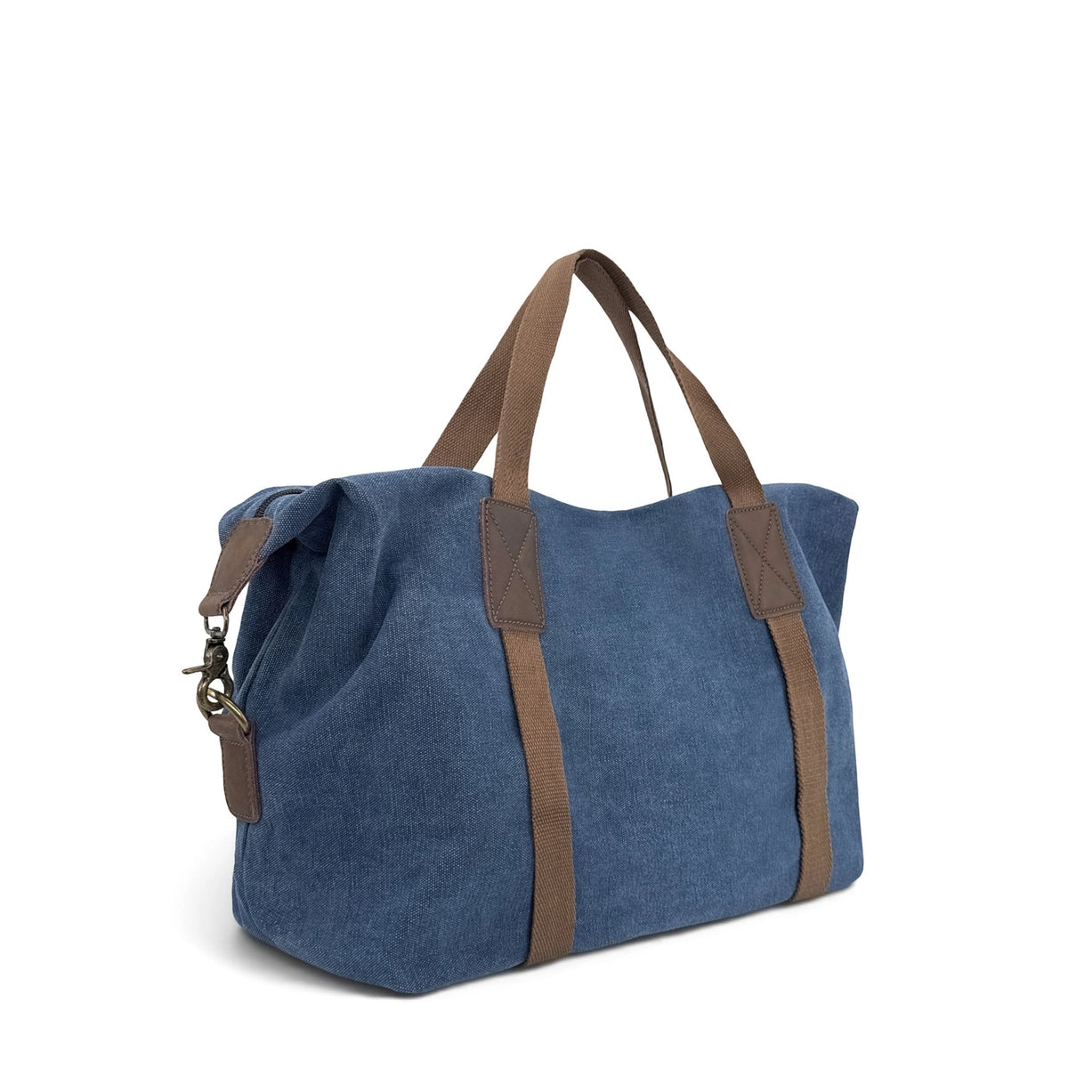 Borsa weekend in tela e pelle grezza HAO Blu denim