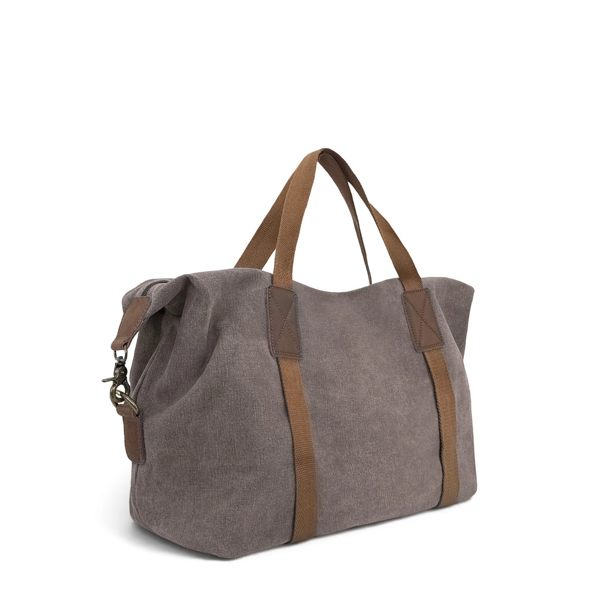 Borsa weekend in tela e pelle grezza HAO Grigio tortora