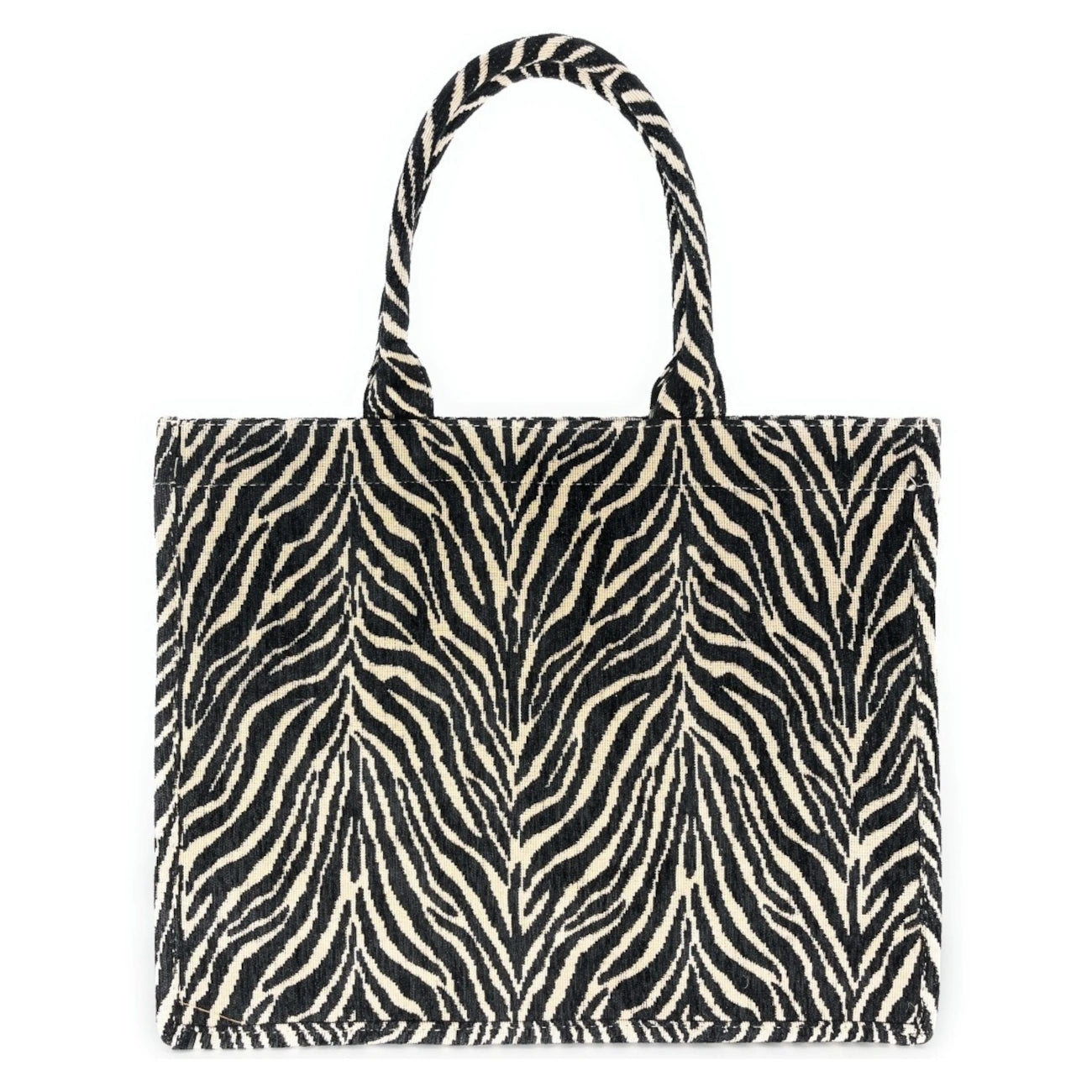 Grand bolsa cabas rígido en velours tejido ZEBRA Ónix