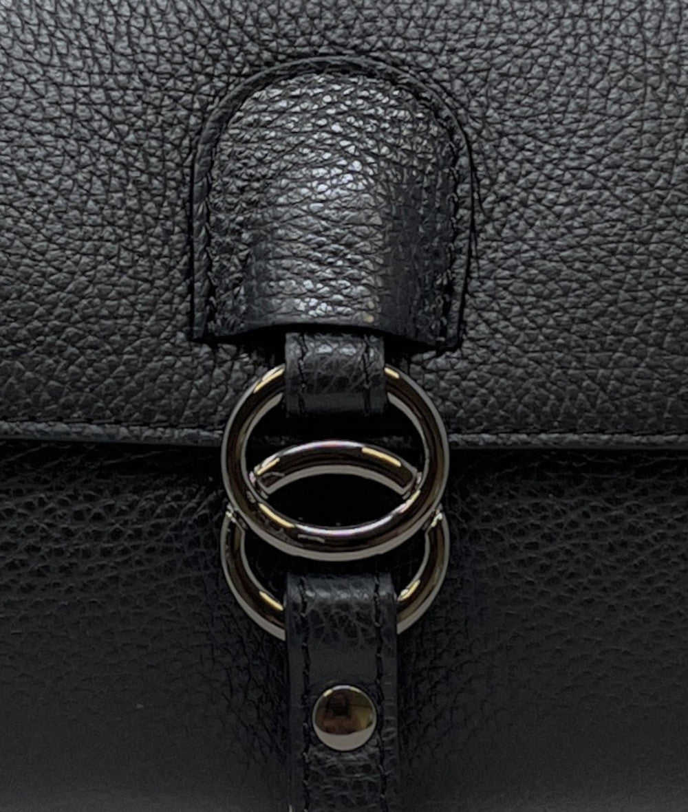 Sac trapèze en cuir grainé NUMERO 8 Noir