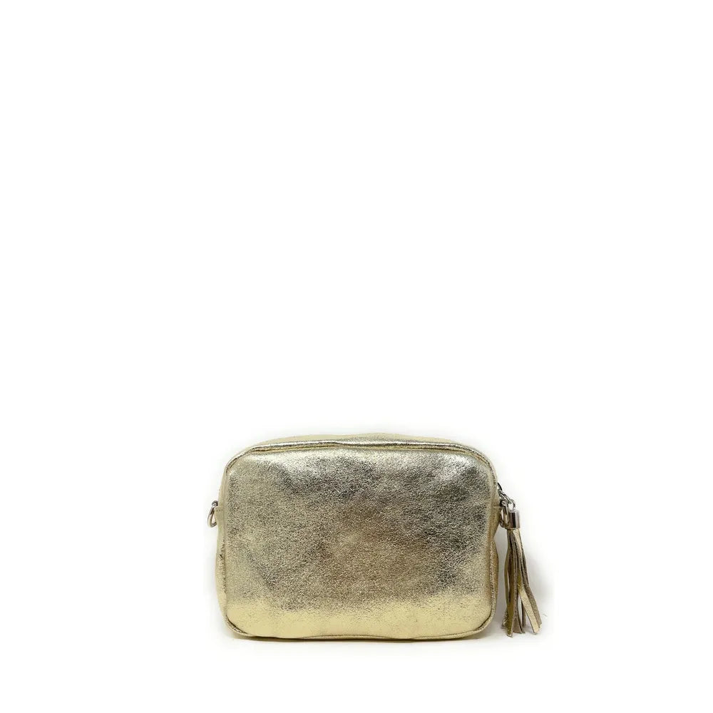 Sac trotteur à bandoulière en cuir irisé LITTLE SEVILLE Or pâle