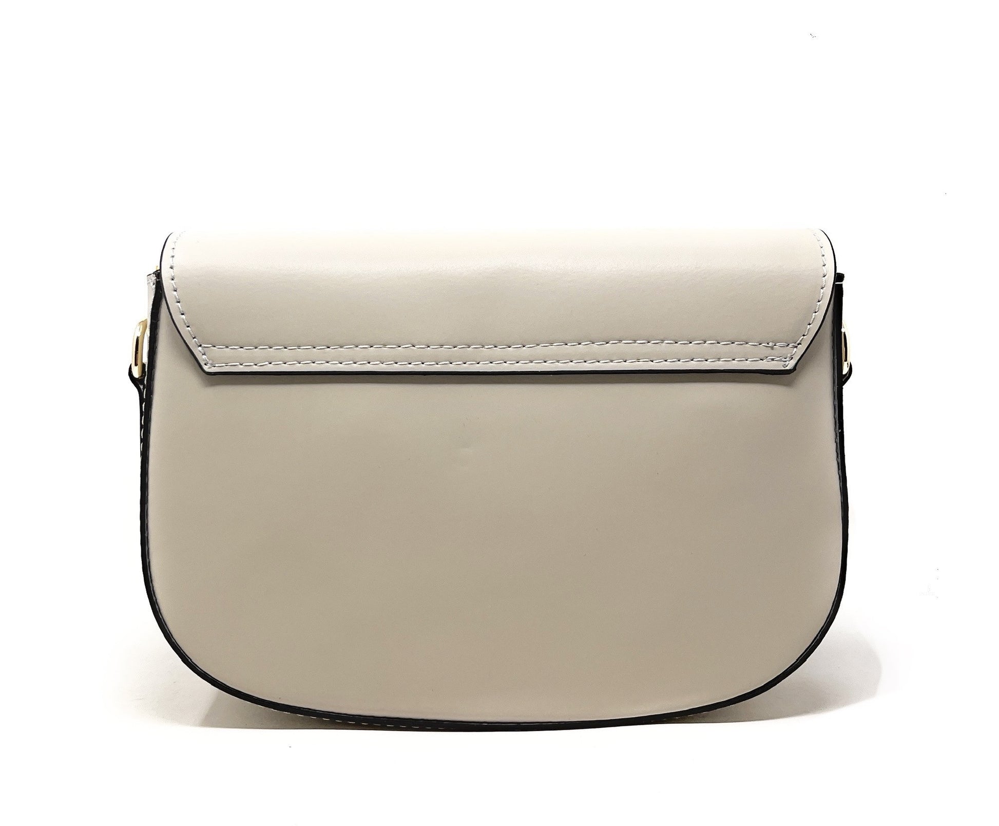 Sac trotteur à bandoulière en cuir lisse MADDY Taupe clair