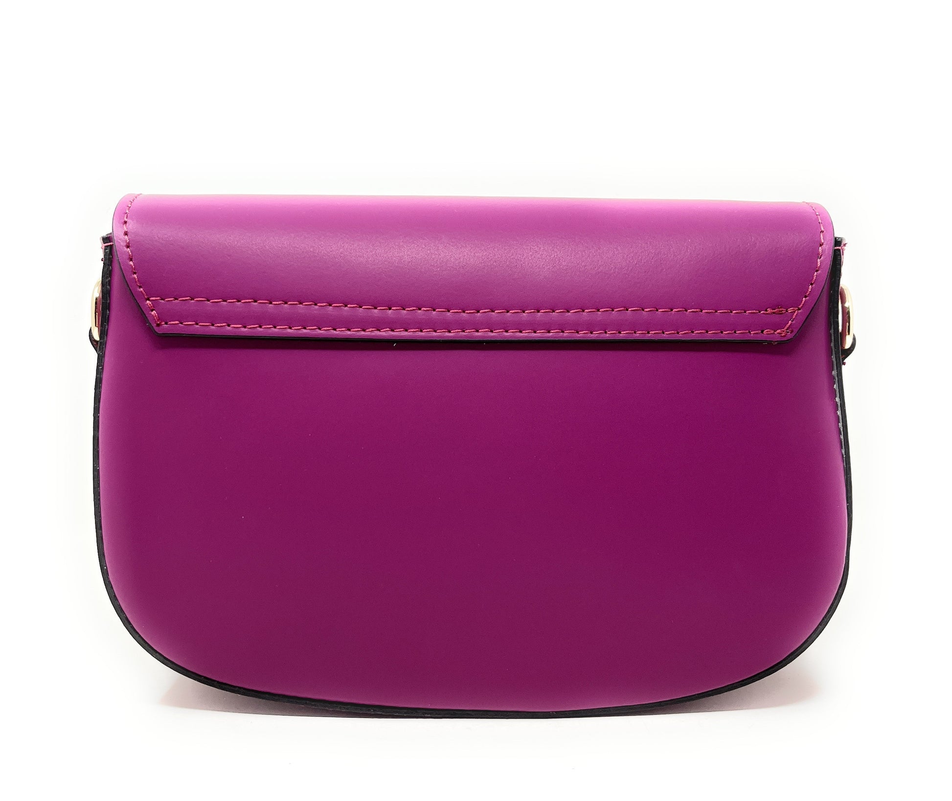 Sac trotteur à bandoulière en cuir lisse MADDY Prune