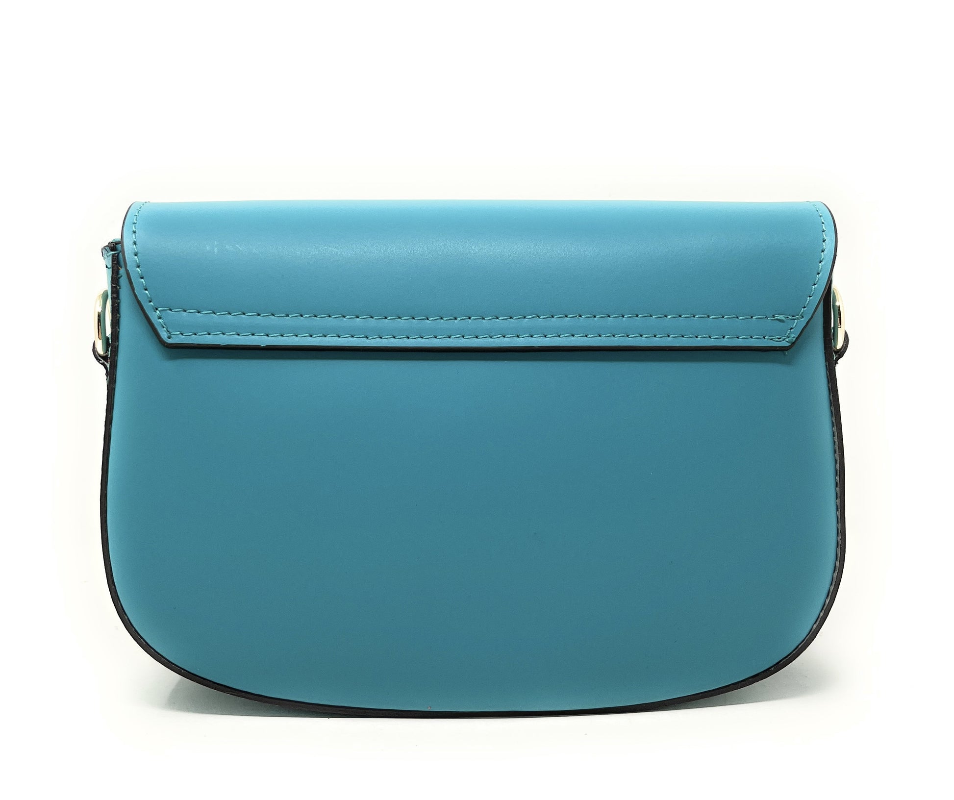 Sac trotteur à bandoulière en cuir lisse MADDY Bleu turquoise