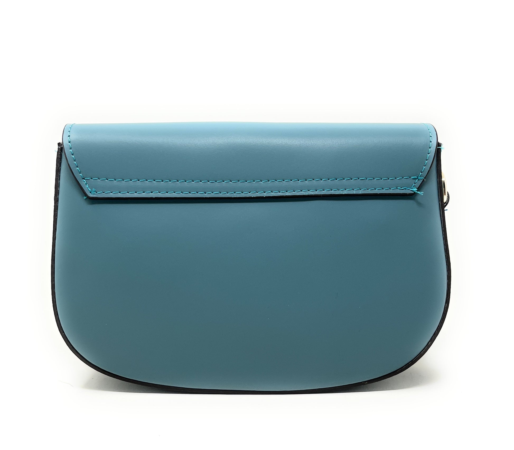 Sac trotteur à bandoulière en cuir lisse MADDY Bleu vert canard