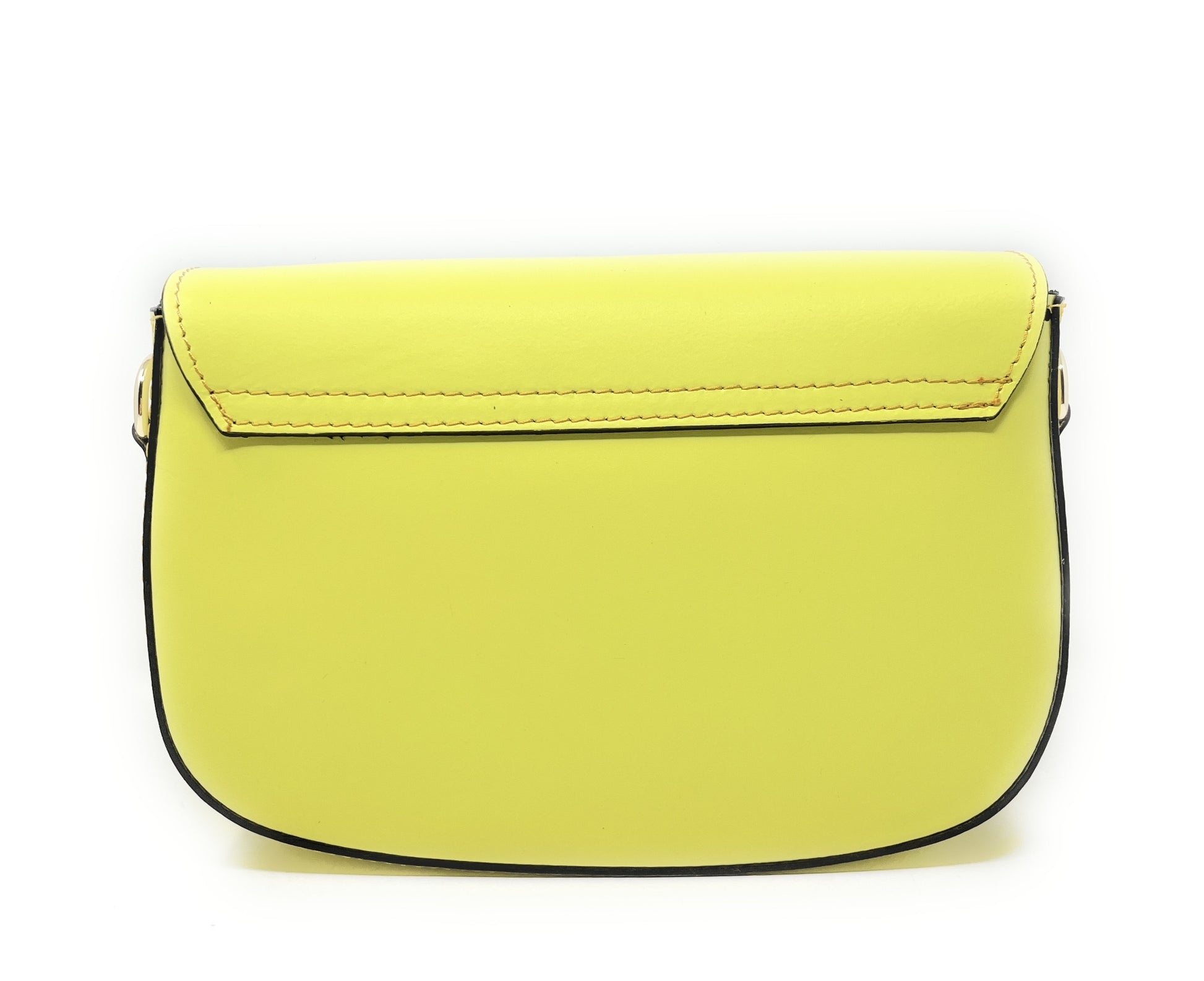 Sac trotteur à bandoulière en cuir lisse MADDY Jaune tournesol