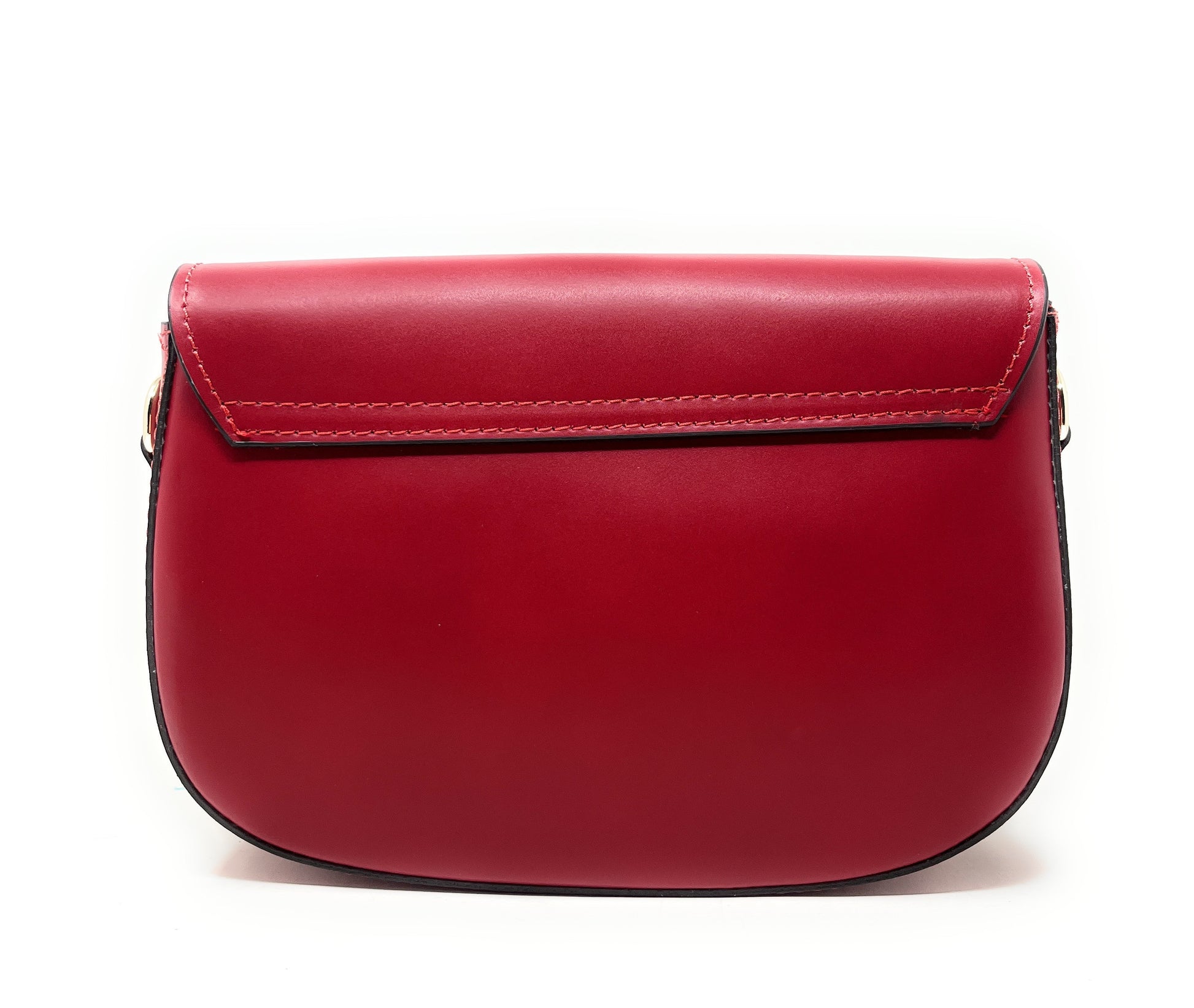 Sac trotteur à bandoulière en cuir lisse MADDY Rouge magenta