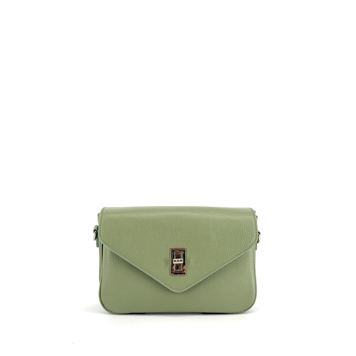 Sacca a bastone francese in pelle granata BAGGY Verde mandorla