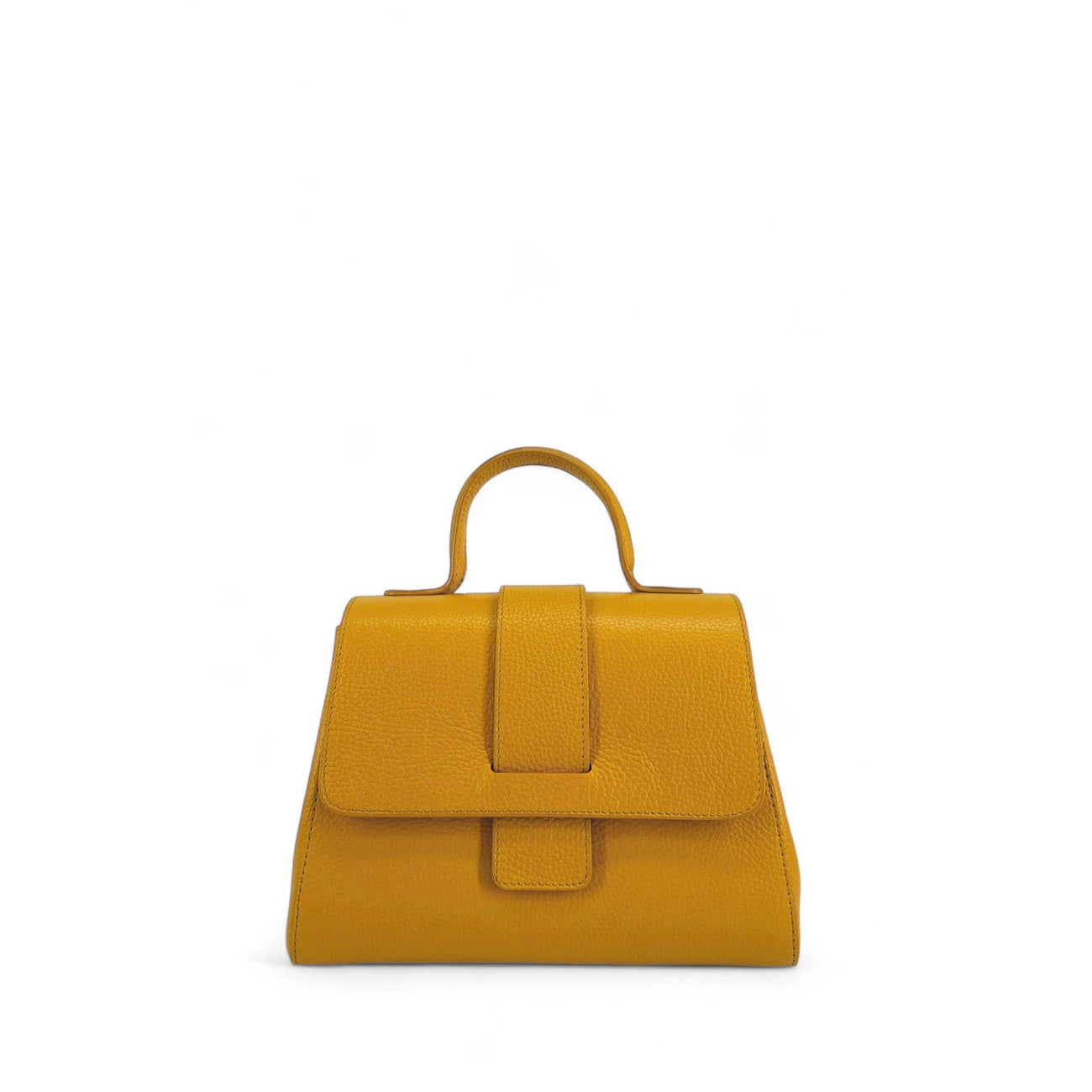 Sac bandoulière en cuir grainé SMART Jaune Moutarde