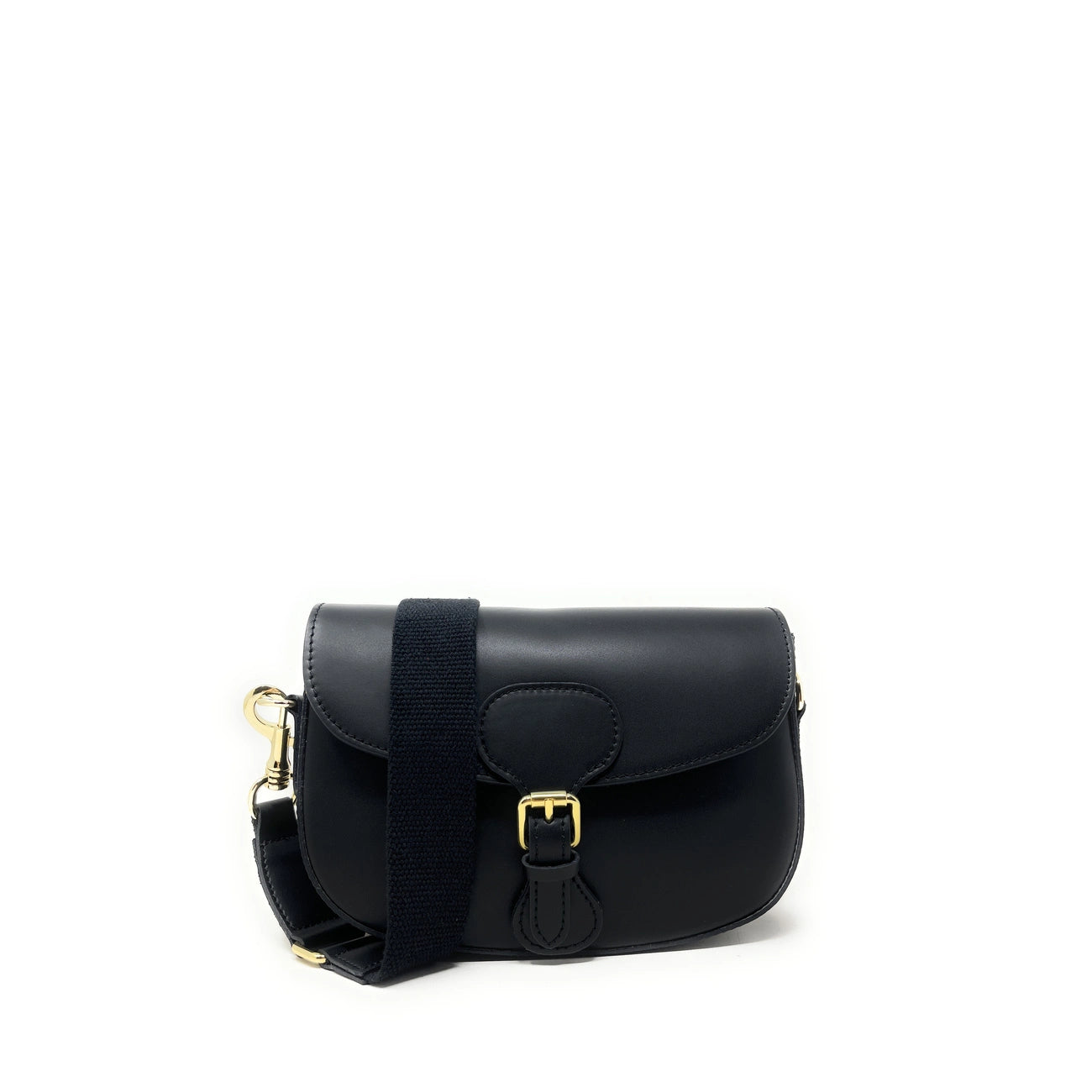 Sac trotteur à bandoulière en cuir lisse MADDY Noir
