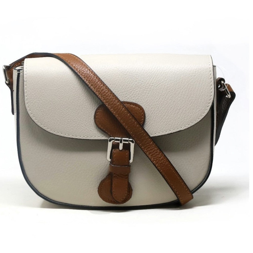 Sac trotteur en cuir grainé INA SCOT Beige crème