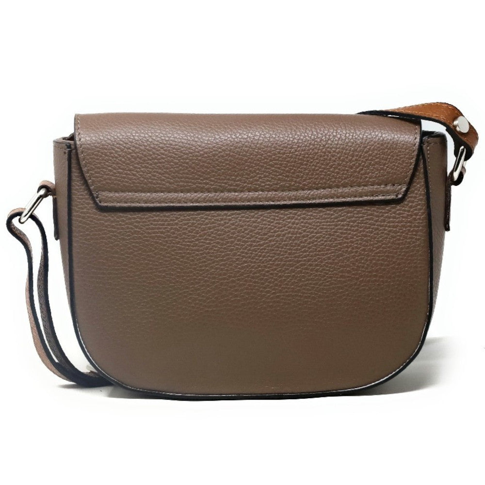 Sac trotteur en cuir grainé INA SCOT Taupe foncé