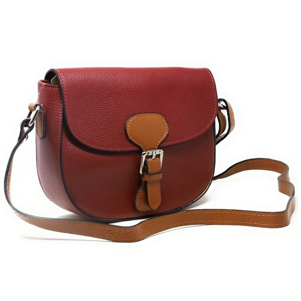 Sac trotteur en cuir grainé INA SCOT Rouge foncé