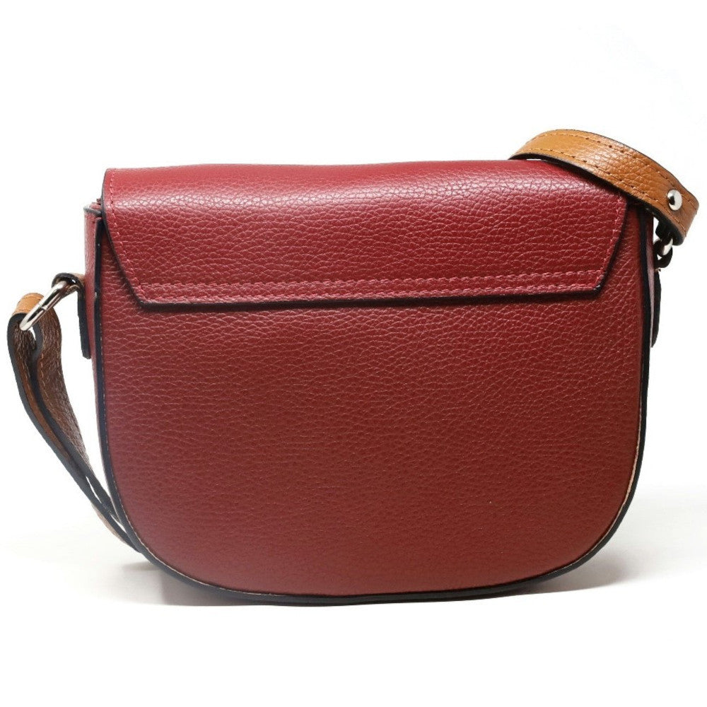Sac trotteur en cuir grainé INA SCOT Rouge foncé