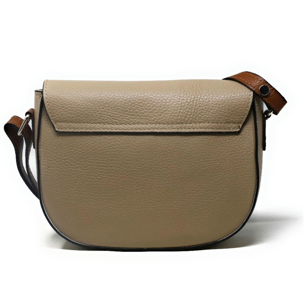 Sac trotteur en cuir grainé INA SCOT Taupe clair